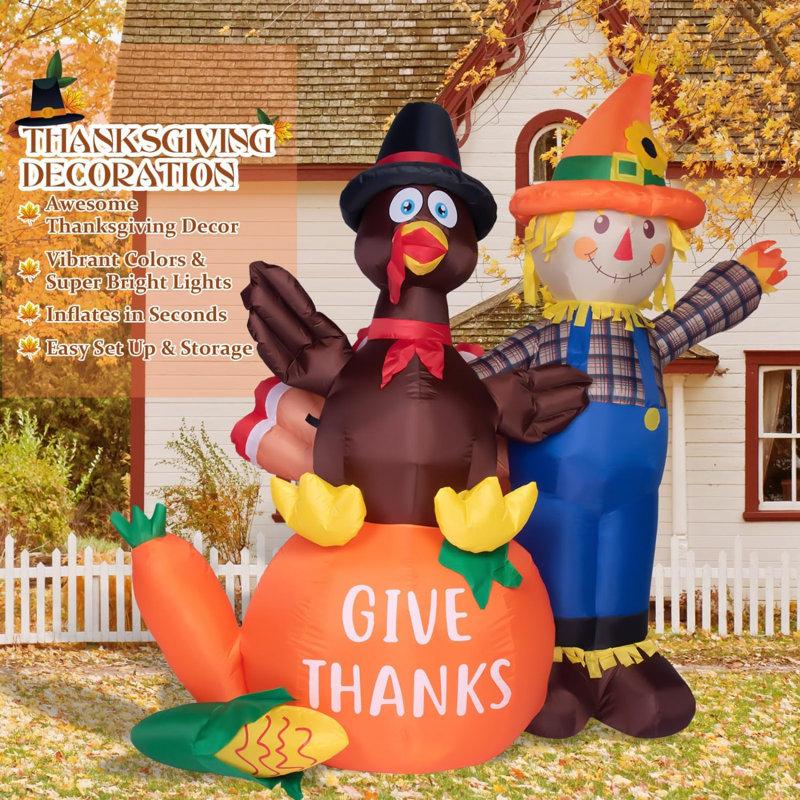 Factory Rotating Thanksgiving Scarecrow Yard Inflatable